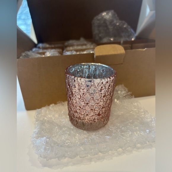 Amazon Other - SHMILMH AMAZON LIGHT PINK ROSE GOLD METALLIC VOTIVE CANDLE HOLDERS SET OF 7